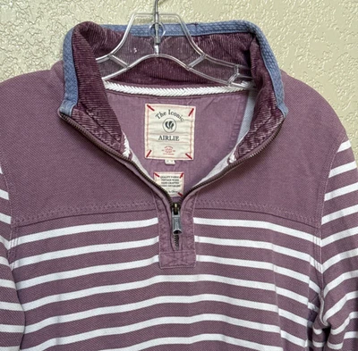 Camisa púrpura Fat Face para mujer talla 10 The Iconic Airlie a rayas 1/4 cremallera Foto 1 de 4