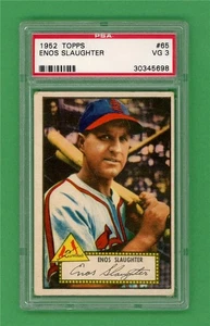1952 Topps #65 Enos Slaughter ** PSA VG 3 * ST Louis Cardinals old baseball card - Picture 1 of 2