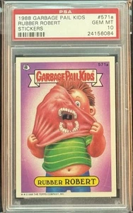 1988 GARBAGE PAIL KIDS SERIES 14 #571A RUBBER ROBERT PSA 10 GEM MINT - Picture 1 of 2