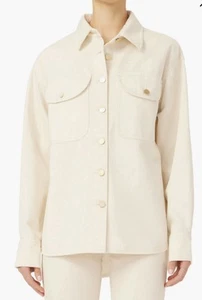 DL1961 Off White Cotton Denim Faye Shacket Oversized Small Pockets Exc Condition - Picture 1 of 14