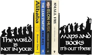 HeavenlyKraft Decorative bookends for Shelves Decorative Metal Bookend, Non Skid - Picture 1 of 4