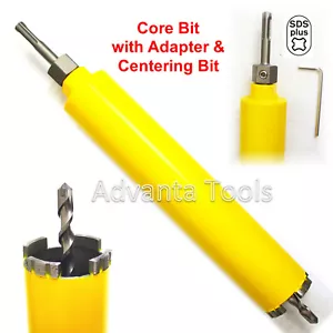 1-3/4” Dry Diamond Core Bit 4 Concrete w/ Rebar + SDS Plus Adapter & Pilot Bit - Picture 1 of 6