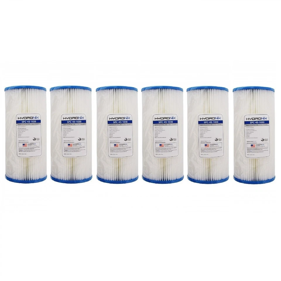 6 PK - R30-BB RS6 FXHSC Compatible Sediment Pleated Water Filter Washable 30 μm - Image 1 of 4