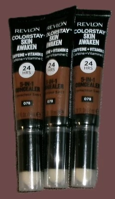 Revlon ColorStay Skin Awaken 5-In-1 Concealer 078 Truffle w/ Caffeine Lot of 3 - Image 1 of 2