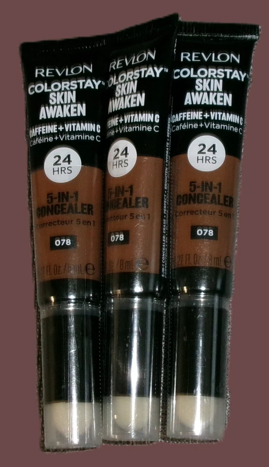 Revlon ColorStay Skin Awaken 5-In-1 Concealer 078 Truffle w/ Caffeine Lot of 3 - Image 1 of 2