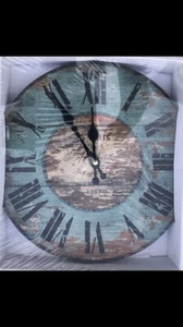 Wall Clock11”x11”  Farmhouse Chic Shabby Distressed New In Box Barn Wood Style ! - Picture 1 of 1