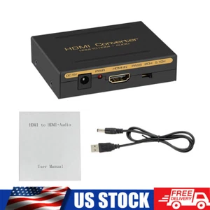 US HD HDMI to HDMI & Optical SPDIF + RCA L/R Audio Splitter Extractor Converter - Picture 1 of 11