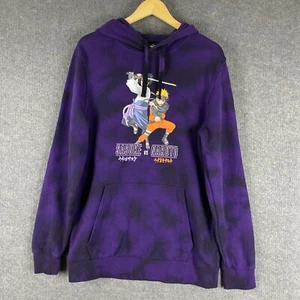 Naruto Shippuden Jumper Mens L Purple Sasuke Pullover Sweater Hoodie Tie Dye - Picture 1 of 11