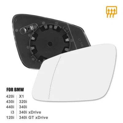 Espejo retrovisor lateral izquierdo del conductor vidrio térmico con placa de respaldo para BMW 420i 430i 2017 Foto 1 de 4