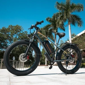 26" Electric Bike 1000W E-Bike For Adults 7 Speed Bicycle MTB 30mph Fat Tyre - Picture 1 of 16