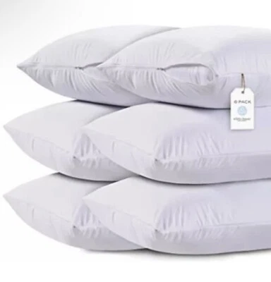 Funda de Almohada con Cremallera Estándar 6-pk Durable Poli Algodón, Suave Foto 1 de 2