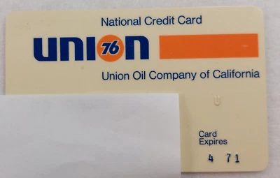 Tarjeta de crédito Union 76 National Union Oil Company expiró abril 1971 ENVÍO RÁPIDO Foto 1 de 2