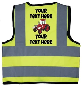 Personalisierte Text Farbe Traktor Hi Vis Jacke Baby, Kleinkind, Kinder, Kids - Bild 1 von 27