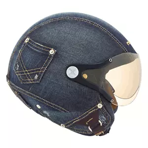 NEXX SX.60 SX60 Denim Cult Vintage Jean Material Half Motorcycle Helmet XS - 2XL - Bild 1 von 3