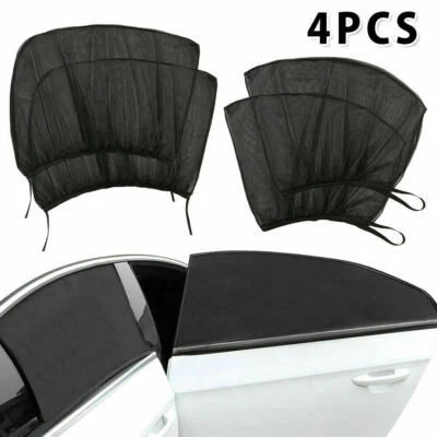 4x Car SUV Side Window UV Protection Sun Shade Cover Visor Mesh Shield Sunshades — 第 1/4 张图片