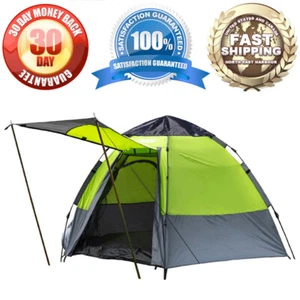 5 Person Instant Pop Up Tent, Waterproof Camp Tent w/ Double Layer Fabric, Green - Picture 1 of 9