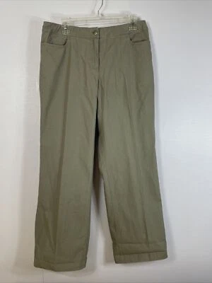 Eileen Fisher  Cotton Khaki Gray Pants Small - Image 1 of 4
