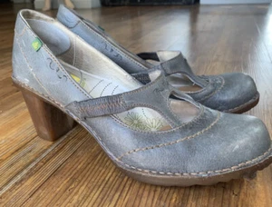 El Naturalista Shoes Womens 9-9.5 m  Mary Jane Pumps gray Slip On Heels  Leather - Picture 1 of 7