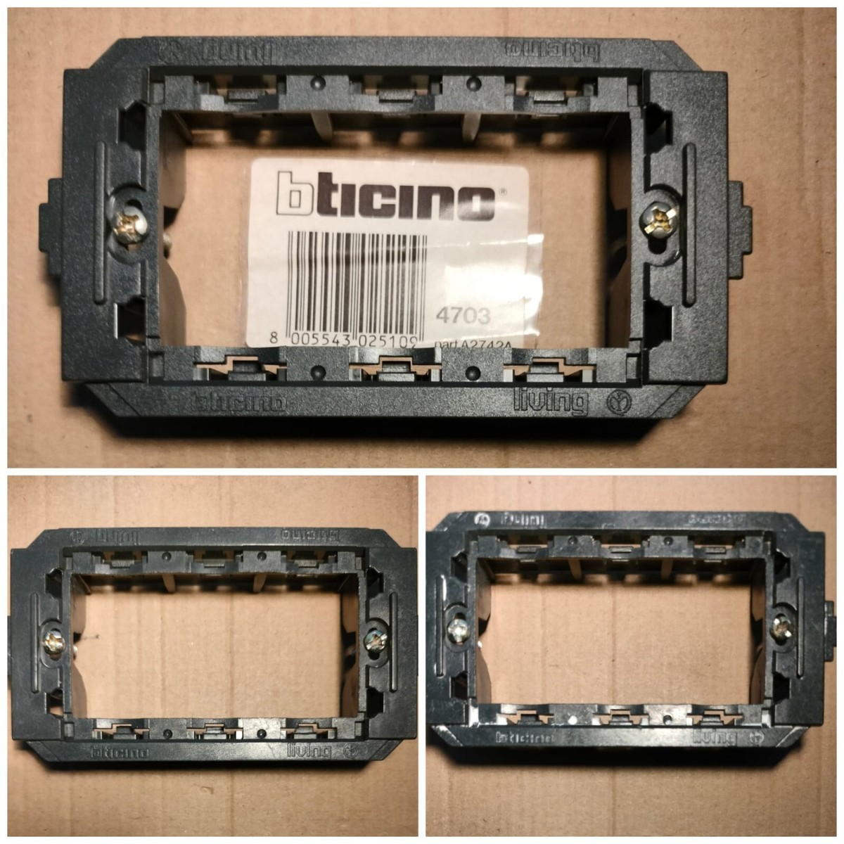 Supporto 3 Posti Compatibile Con Bticino Magic