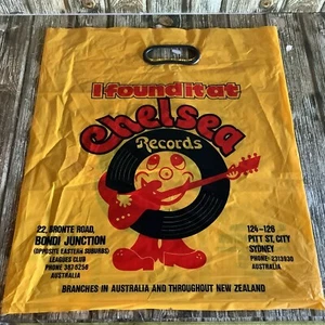 CHELSEA RECORDS PITT STREET SYDNEY CITY - VINTAGE PLASTIC SHOP BAG - COLLECTABLE - Bild 1 von 7