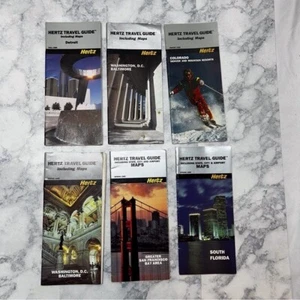 Lot 6 vintage Hertz travel paper guides Florida DC Colorado San Francisco 1980 - Picture 1 of 10