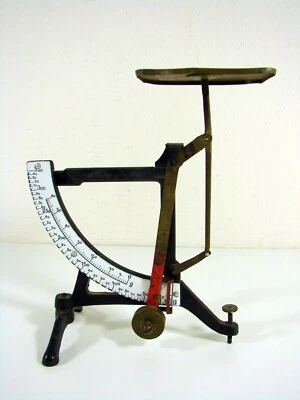 Ancienne Pèse Lettres Balance Précision Fonte Plaque Emaillée Laiton Fin XIX° - Photo 1/4