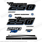 Fits Mercury Racing Optimax 250XS DFI DECAL SET BLUE 8M0121262 - Black Stripes - AU $ 246.62