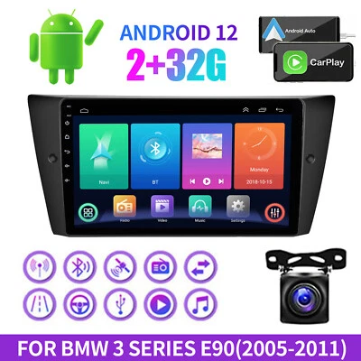 For 2005-2011 BMW E90 M3 328i 335i Android 12 Car GPS Stereo Radio CarPlay 2+32G - Imagem 1 de 4