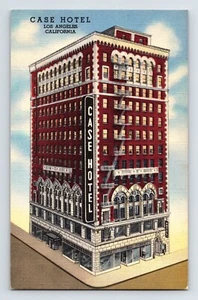 Postal California Los Ángeles CA Estuche Hotel Años 40 Lino Sin Publicar - Imagen 1 de 2