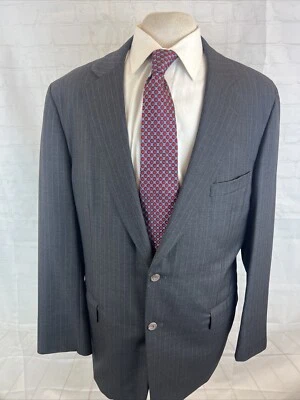 Paul Stuart Men's Gray Striped Wool Suit 45L 35X30 $1,895 - Image 1 of 4