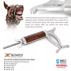 Equine Dental Varnell Mouth Gag or Speculum Stainless Steel Wooden Handle - Picture 1 of 2