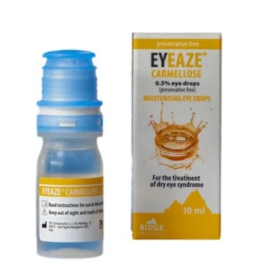 EYEAZE CARMELLOSE 0.5% PRESERVATIVE FREE EYE DROPS FOR DRY EYES 10ML x 2