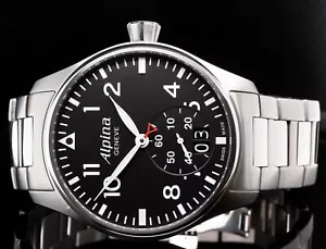Alpina Startimer Pilot Big Date Small Sec Quartz Steel Watch +Docs AL-280B4S6B - Picture 1 of 8