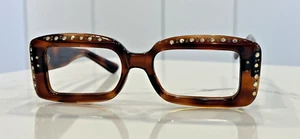Gafas de imitación rectangulares vintage para mujer marrón 48x16 Francia - Imagen 1 de 7