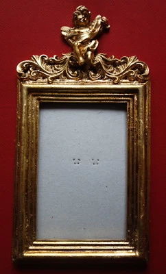 Paire de cadres dorés, baroques avec Putti - Photo 1/4