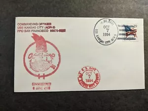 USS KANSAS CITY AOR-3 Naval Cover 1994 OILER Cachet - Picture 1 of 2