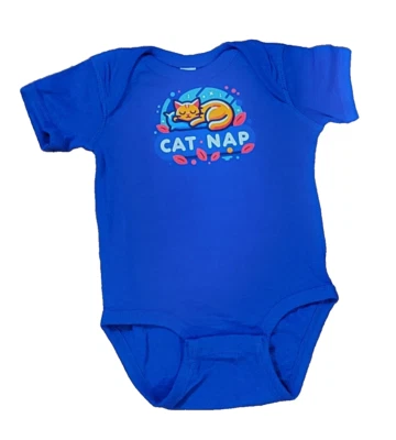 Body Pieles de Conejo 6 meses Azul Bebé Catnap Calcomanía Hombro Regazo S/S Nuevo sin Etiquetas Foto 1 de 4