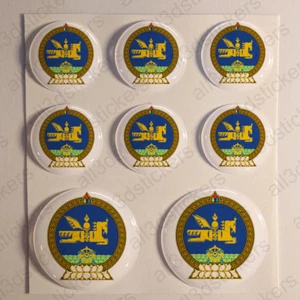 Stickers Mongolia Coat of Arms Gel Domed Resin 3D Mongolia Vinyl Sticker Decals - Picture 1 of 1
