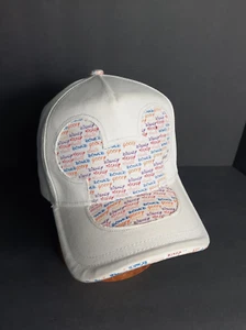 Vintage Mickey Mouse Disney Parks White Hat/Cap Multi Color Print Adjustable - Picture 1 of 3
