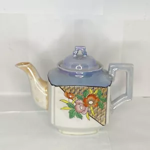 Rare Vintage Lusterware Teapot Hand Painted Floral Made In Japan no chips - Bild 1 von 8