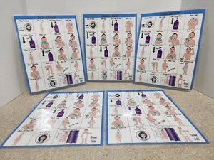 5er Pack ABA/OT genehmigt Schritt für Schritt 100 % versiegelt & laminiert 9 x 12 Zoll Duschtabelle - Bild 1 von 1