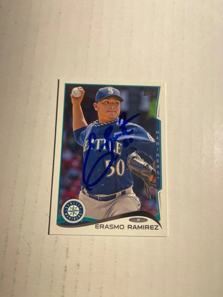 Seattle Mariners ERASMO RAMIREZ Signed 2014 Topps Card - Image 1 of 1