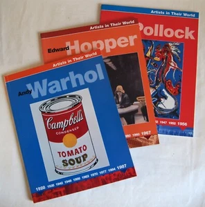 WARHOL HOPPER & POLLOCK / 3 X BOOKS BUNDLE / ARTISTS IN THEIR WORLD SERIES 2005 - Picture 1 of 9
