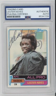 1981 Lester Hayes #20 Topps Signed Autographed PSA Slabbed Oakland Raiders - Image 1 of 2