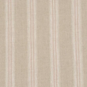 Oslo Stripe Fabric Pink French Washed 100% Linen Rustic Curtains Cushions Craft - Picture 1 of 7