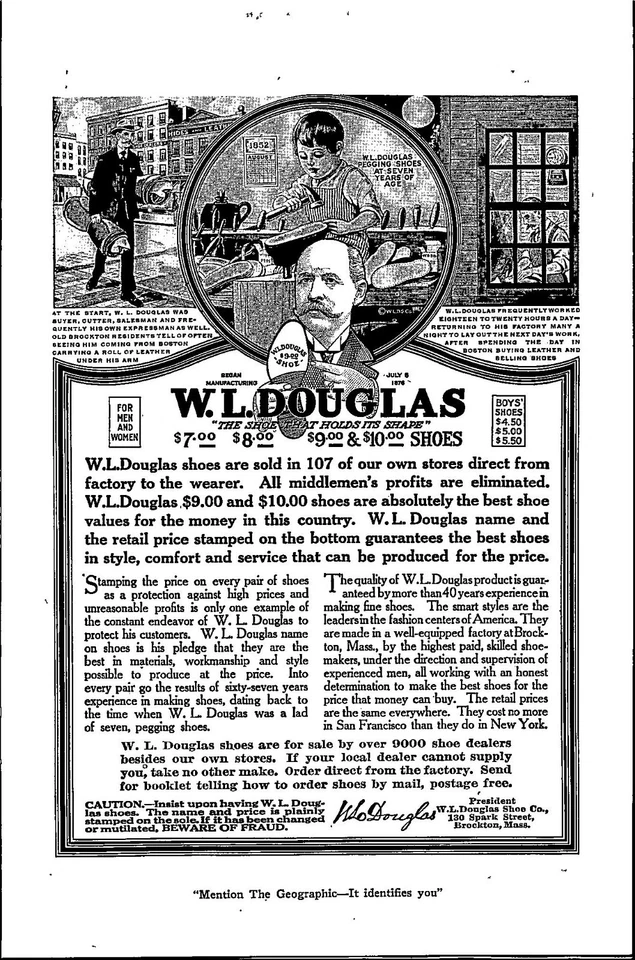 W. L. Douglas Shoe Company Vintage Print Ad Footwear Ephemera Shoes - Image 1 of 1