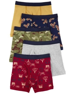 Boy's 5-Pack Cotton Boxer Briefs (Multi Gamer/Camo/Bike, 14) - Picture 1 of 2