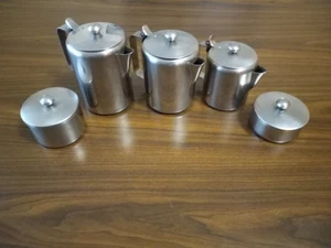 Vintage 6 Pieces Stainless Steel  Coffee & Tea Set - Picture 1 of 3