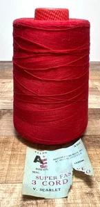 Large Vintage Red Industrial Sewing Thread Cone 6000 Yards Super Fast 3 Cord - Picture 1 of 4