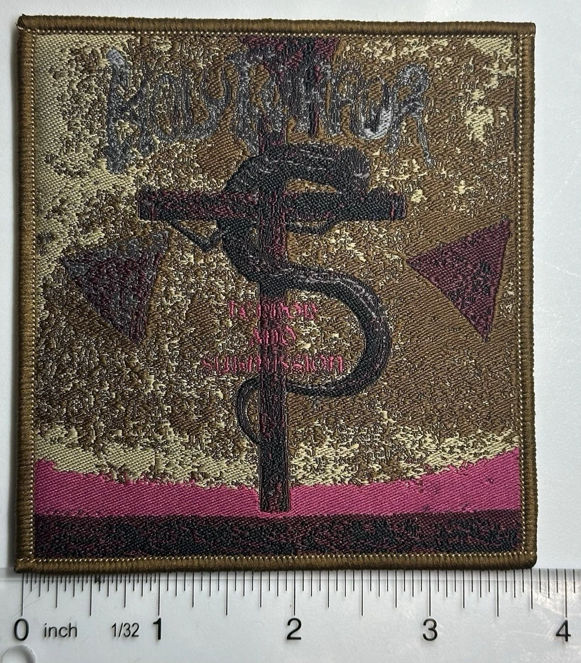 Holy Terror Terror And Submission Brown Border Woven Patch - Image 1 of 1